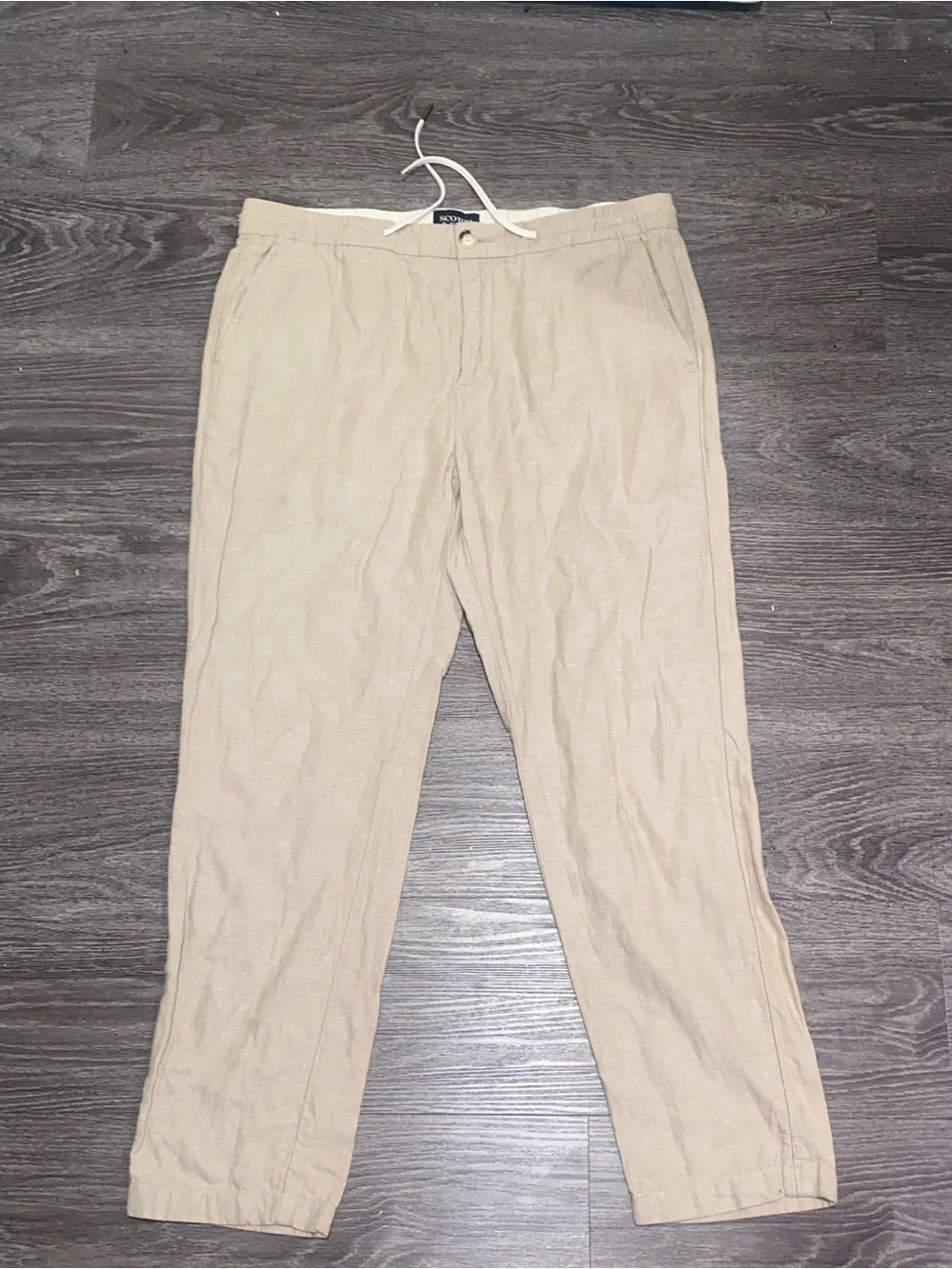 Scotch & Soda Amsterdam Warren Beige Relaxed Straight Leg Pants